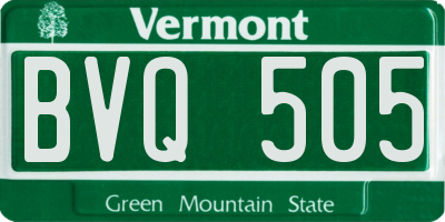 VT license plate BVQ505
