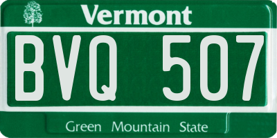VT license plate BVQ507