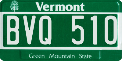 VT license plate BVQ510