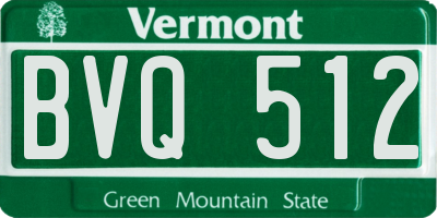 VT license plate BVQ512