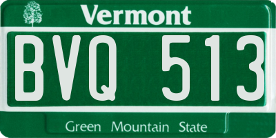 VT license plate BVQ513