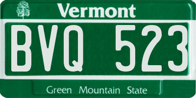 VT license plate BVQ523