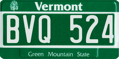 VT license plate BVQ524