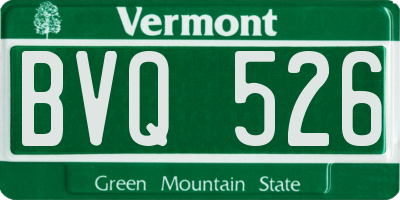VT license plate BVQ526
