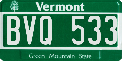 VT license plate BVQ533