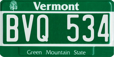 VT license plate BVQ534