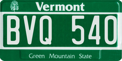 VT license plate BVQ540