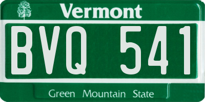 VT license plate BVQ541