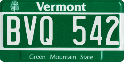 VT license plate BVQ542