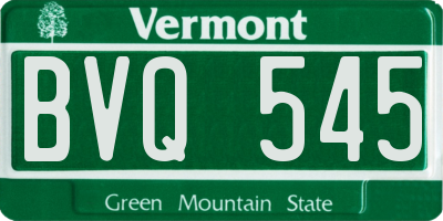 VT license plate BVQ545