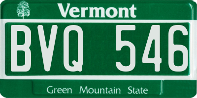 VT license plate BVQ546