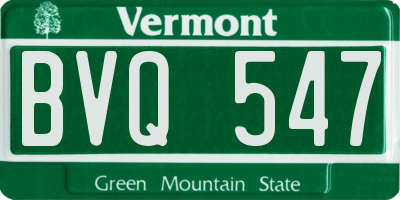 VT license plate BVQ547