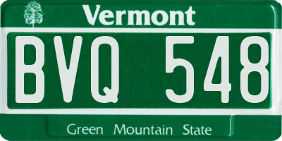VT license plate BVQ548