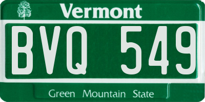 VT license plate BVQ549