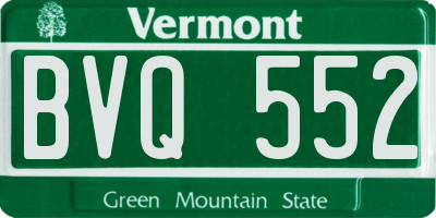 VT license plate BVQ552
