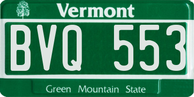 VT license plate BVQ553