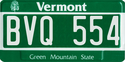 VT license plate BVQ554
