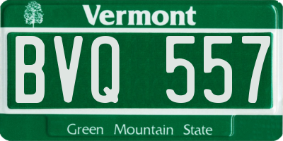 VT license plate BVQ557