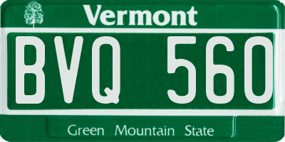 VT license plate BVQ560