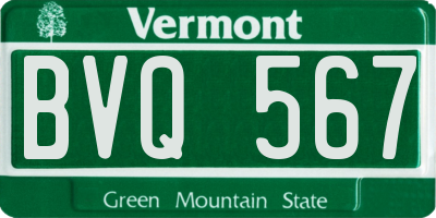 VT license plate BVQ567