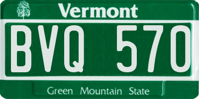 VT license plate BVQ570