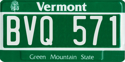 VT license plate BVQ571