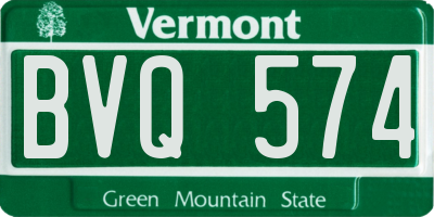 VT license plate BVQ574