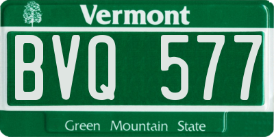 VT license plate BVQ577
