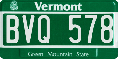 VT license plate BVQ578
