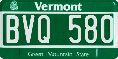 VT license plate BVQ580