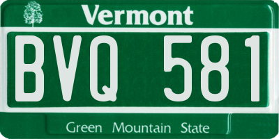 VT license plate BVQ581