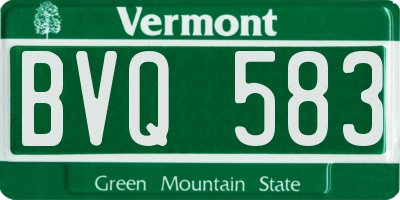 VT license plate BVQ583