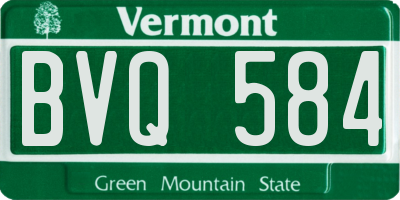 VT license plate BVQ584