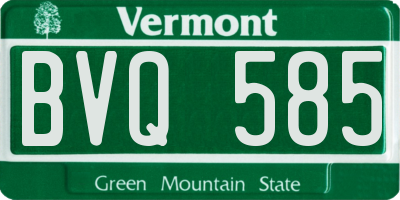 VT license plate BVQ585