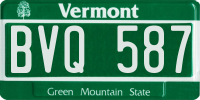 VT license plate BVQ587