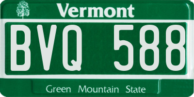 VT license plate BVQ588