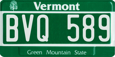 VT license plate BVQ589
