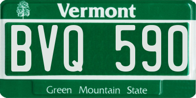 VT license plate BVQ590