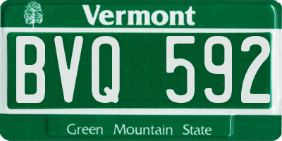 VT license plate BVQ592