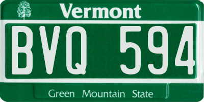 VT license plate BVQ594
