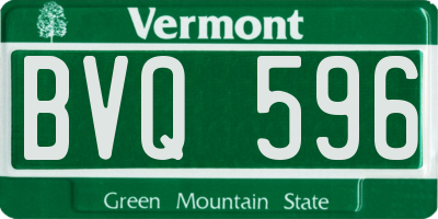 VT license plate BVQ596
