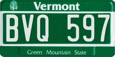 VT license plate BVQ597
