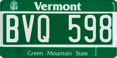 VT license plate BVQ598
