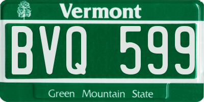 VT license plate BVQ599