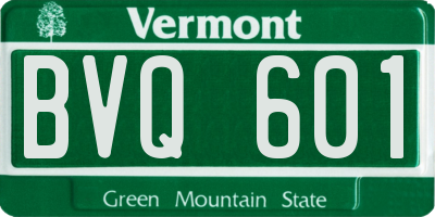 VT license plate BVQ601