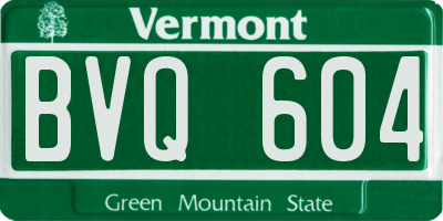 VT license plate BVQ604