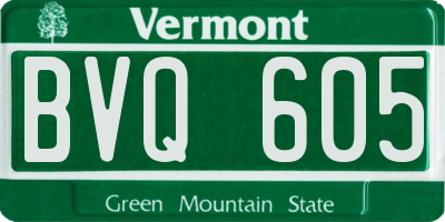 VT license plate BVQ605
