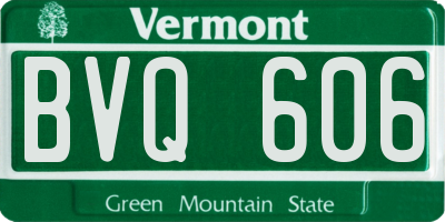 VT license plate BVQ606