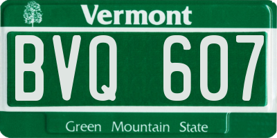 VT license plate BVQ607