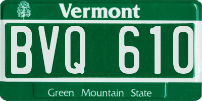 VT license plate BVQ610
